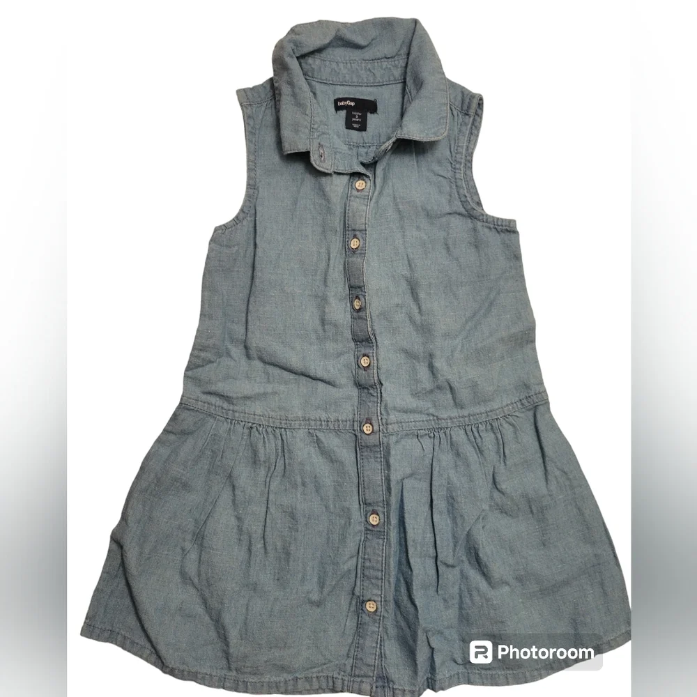 BABYGAP SLEEVELESS DENIM DRESS - Picture 1 of 2
